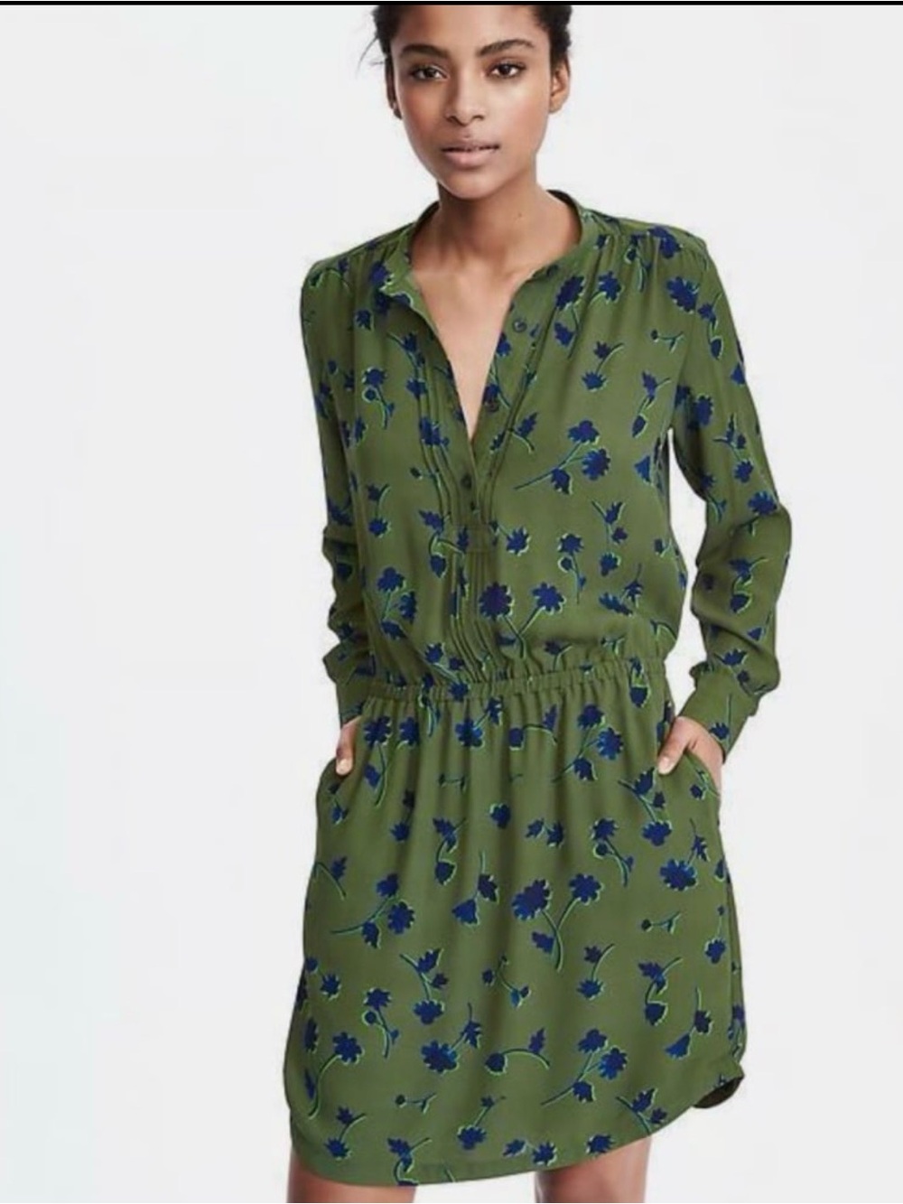LIKE NEW Banana Republic Floral French Shirtdress - Sz Medium